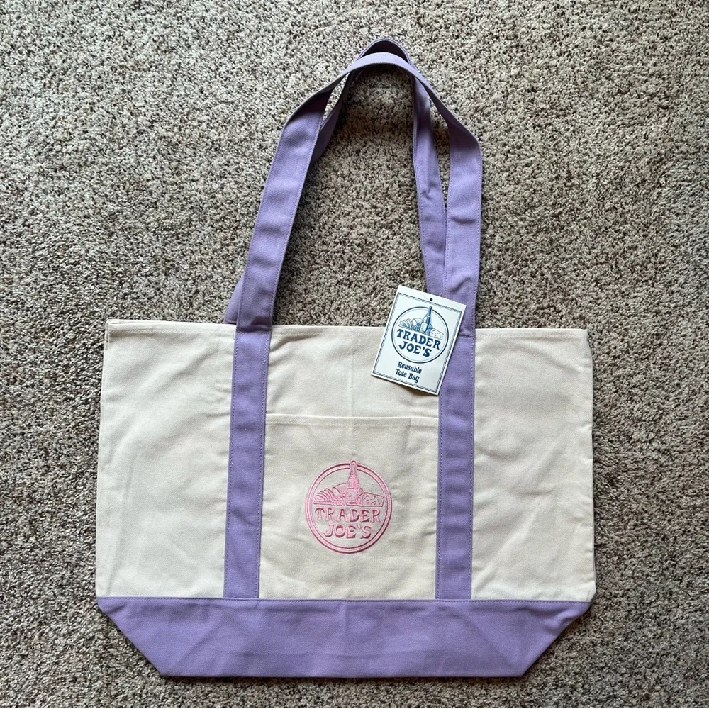 Large Trader Joe’s Canvas Tote Bag - Picture 2 of 5